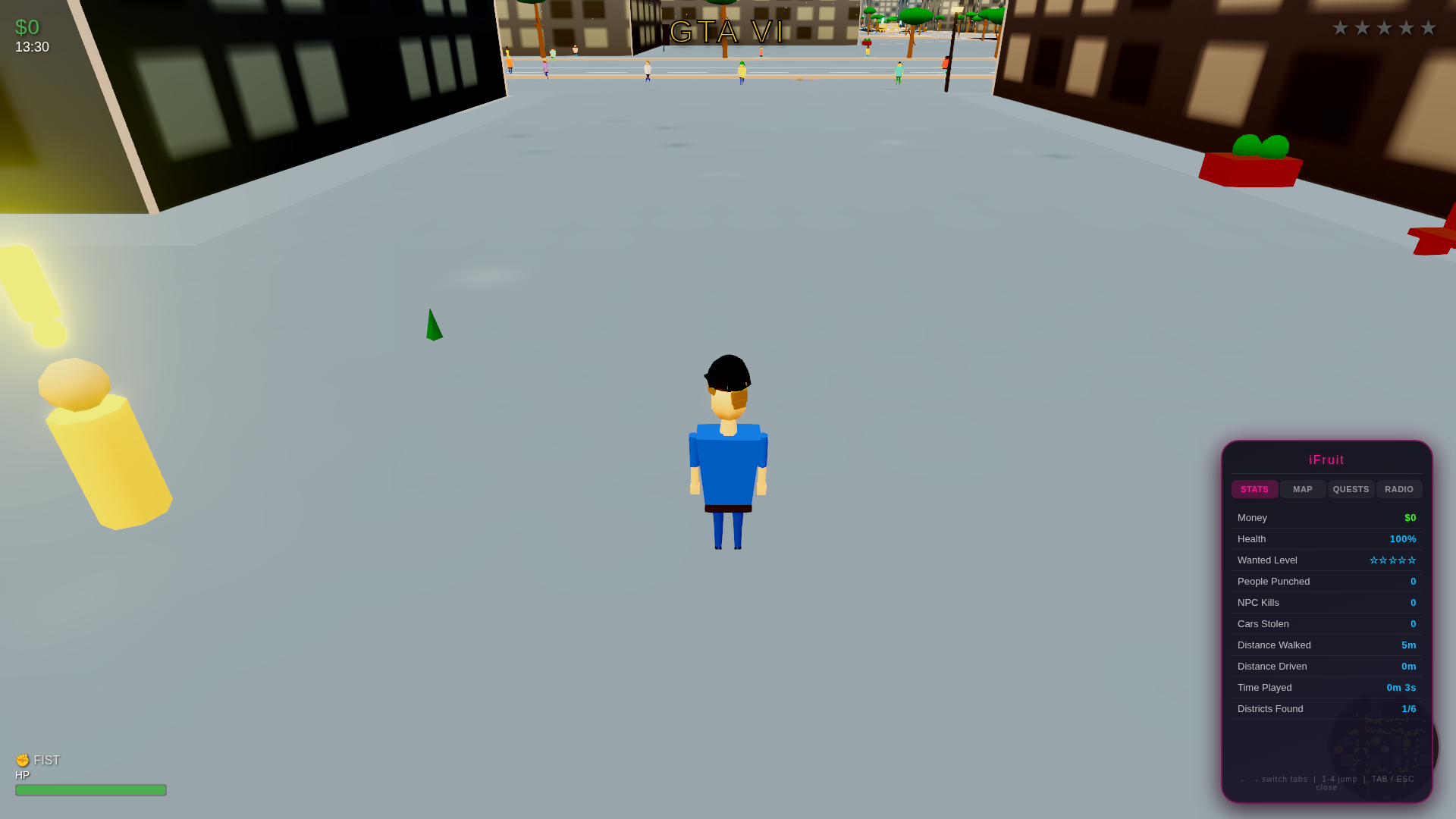 GTA VI (Joke): the in-game phone showing live stats mid-QA