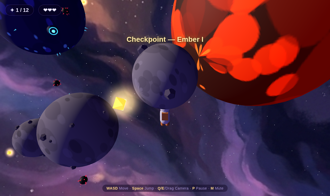 Riding a launch pad between planetoids