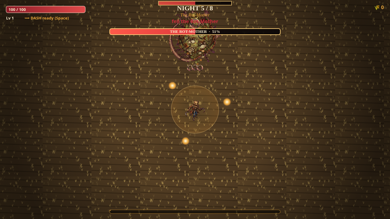 Scarecrow's new always-on boss health bar draining during the Rot-Mother fight