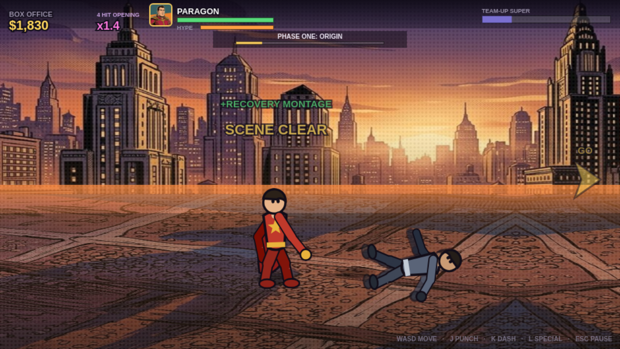 Phase One: one hero, one combo, one legible screen