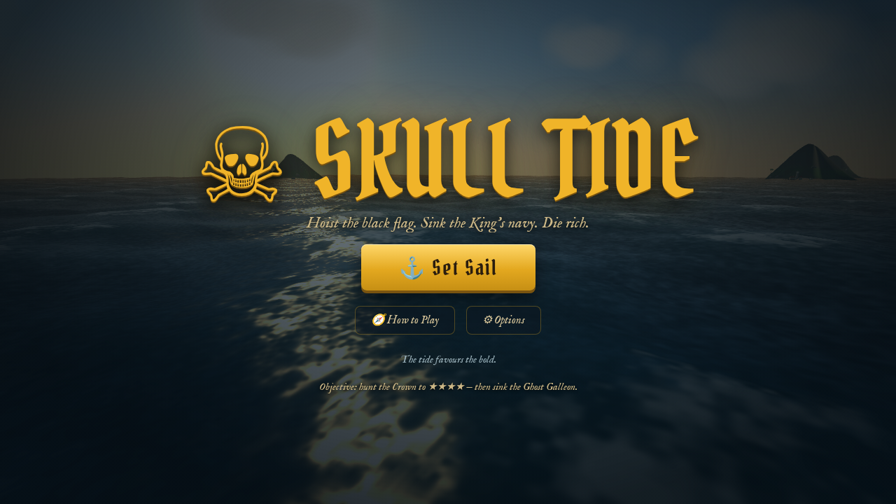 Skull Tide over the open sea