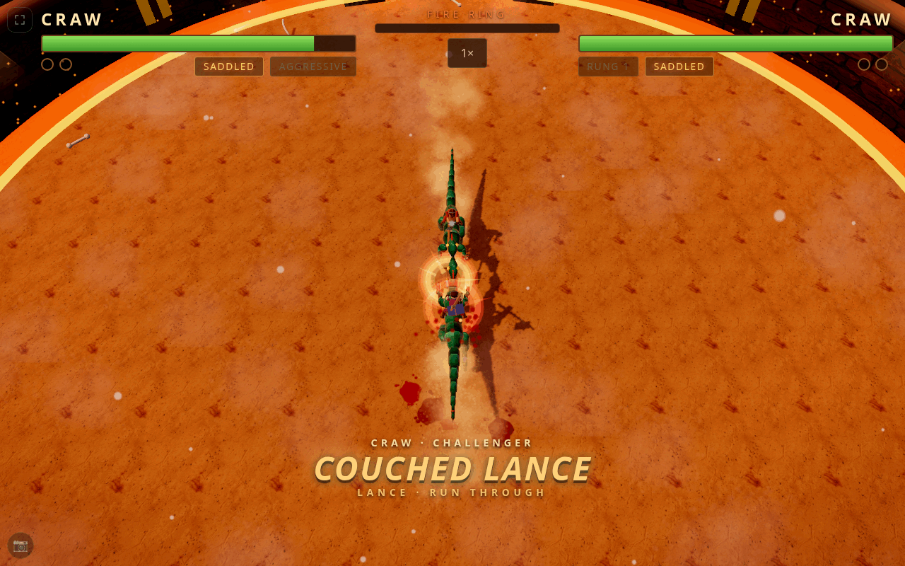 A couched lance connects