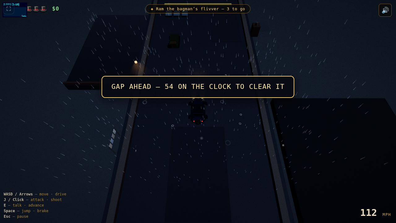 Over the garment district at 112 mph, being told what the number needs to be