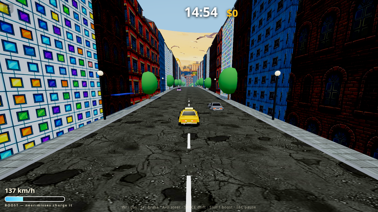 A taxi at 137 km/h down a Harbourside expressway