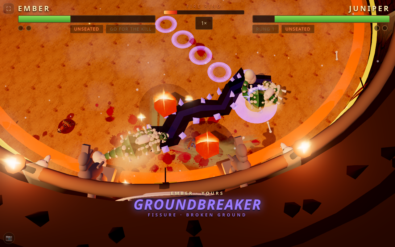 GROUNDBREAKER splits the coliseum floor and leaves it that way