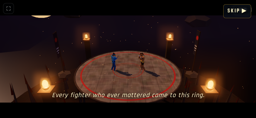 The AI Fighter character select in two columns on a landscape phone
