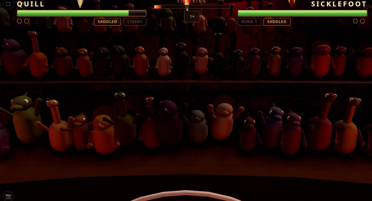 Dino Brawl: the crowd of small dinosaur fans in the stands
