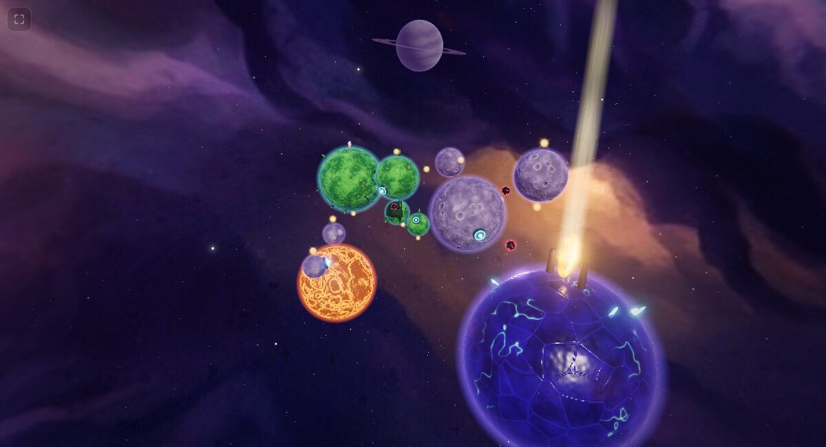 Pocket Cosmos: the Star Gate blazes open on a crystal beacon world, under a hazy ringed planet